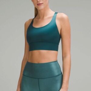 Lululemon Energy Longline Bra *Medium Support, B-D Cups Foil Storm Teal Size 6
